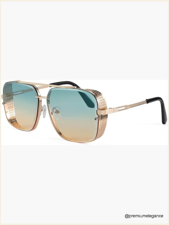 Vintage Square Aviator Sunglasses Polarized UV400 Metal Frame Driving Fishing main image 7